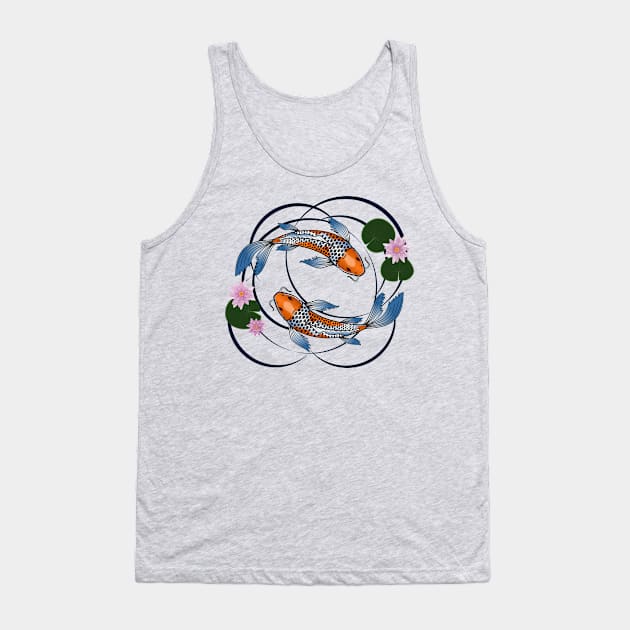 Fish and Lily Pads Tank Top by Ferrous Frog